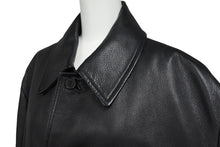 画像をギャラリービューアに読み込む, HERMES エルメス レザーコート ブラック フランス製 牛革レザー レーヨン サイズ52 美品 中古 4b006342