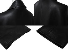画像をギャラリービューアに読み込む, HERMES エルメス レザーコート ブラック フランス製 牛革レザー レーヨン サイズ52 美品 中古 4b006342