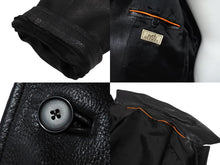 画像をギャラリービューアに読み込む, HERMES エルメス レザーコート ブラック フランス製 牛革レザー レーヨン サイズ52 美品 中古 4b006342