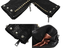 画像をギャラリービューアに読み込む, 極美品 GUCCI グッチ ダブルライダースジャケット スタッズ 刺繍 シープスキン ブラック サイズ38 中古 4b006347