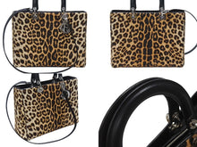 Load image into Gallery viewer, CHRISTIAN DIOR クリスチャンディオール レディディオール ラージ ハラコ レザー レオパード シルバー金具 美品 中古 4b006349