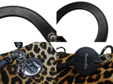 Load image into Gallery viewer, CHRISTIAN DIOR クリスチャンディオール レディディオール ラージ ハラコ レザー レオパード シルバー金具 美品 中古 4b006349