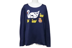 極美品 lucien pellat finet ルシアンペラフィネ 長袖Tシャツ ロングスリーブ コットン ネイビー マルチカラー サイズXXL 中古 4b006350