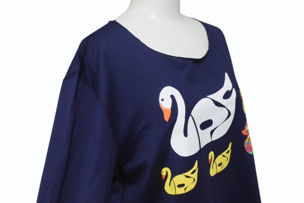 極美品 lucien pellat finet ルシアンペラフィネ 長袖Tシャツ ロングスリーブ コットン ネイビー マルチカラー サイズXXL 中古 4b006350