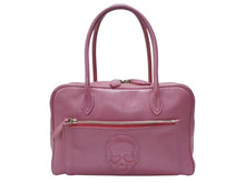 Load image into Gallery viewer, Lucien Pellat-Finet ルシアンペラフィネ ハンドバッグ ミニボストンバッグ スカル ピンク レザー 美品 中古 4b006351