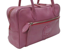 Load image into Gallery viewer, Lucien Pellat-Finet ルシアンペラフィネ ハンドバッグ ミニボストンバッグ スカル ピンク レザー 美品 中古 4b006351