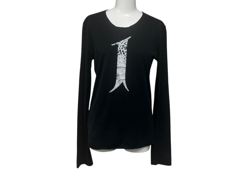lucien pellat finet ルシアンペラフィネ 長袖Tシャツ ロングスリーブTシャツ ブラック ホワイト サイズS 美品 中古 4b006354