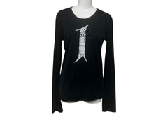lucien pellat finet ルシアンペラフィネ 長袖Tシャツ ロングスリーブTシャツ ブラック ホワイト サイズS 美品 中古 4b006354