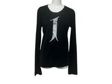 Load image into Gallery viewer, lucien pellat finet ルシアンペラフィネ 長袖Tシャツ ロングスリーブTシャツ ブラック ホワイト サイズS 美品 中古 4b006354