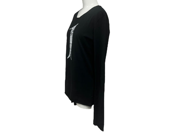 lucien pellat finet ルシアンペラフィネ 長袖Tシャツ ロングスリーブTシャツ ブラック ホワイト サイズS 美品 中古 4b006354
