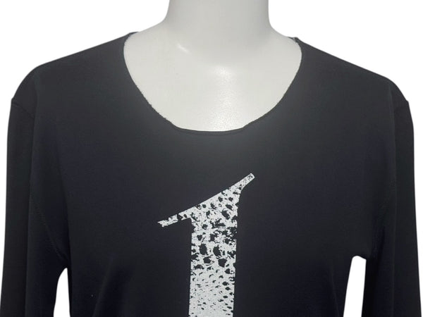 lucien pellat finet ルシアンペラフィネ 長袖Tシャツ ロングスリーブTシャツ ブラック ホワイト サイズS 美品 中古 4b006354