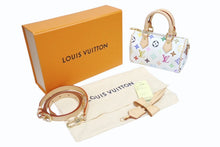 画像をギャラリービューアに読み込む, 新品未使用 LOUIS VUITTON ルイヴィトン ナノ スピーディ ハンドバッグ M13391 モノグラム マルチカラー ホワイト 村上隆 中古 4b006356
