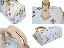 画像をギャラリービューアに読み込む, 新品未使用 LOUIS VUITTON ルイヴィトン ナノ スピーディ ハンドバッグ M13391 モノグラム マルチカラー ホワイト 村上隆 中古 4b006356