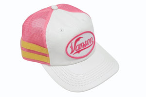 新品未使用 Supreme シュプリーム × Vanson ヴァンソン レザーキャップ ピンク ホワイト ONE SIZE 58cm H79FW25 中古 4b006374