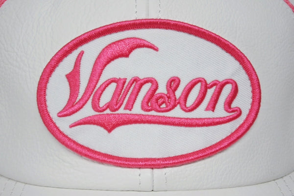 新品未使用 Supreme シュプリーム × Vanson ヴァンソン レザーキャップ ピンク ホワイト ONE SIZE 58cm H79FW25 中古 4b006374