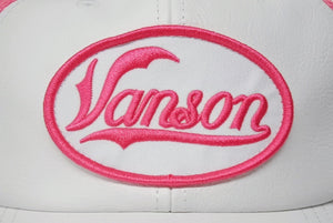 新品未使用 Supreme シュプリーム × Vanson ヴァンソン レザーキャップ ピンク ホワイト ONE SIZE 58cm H79FW25 中古 4b006375