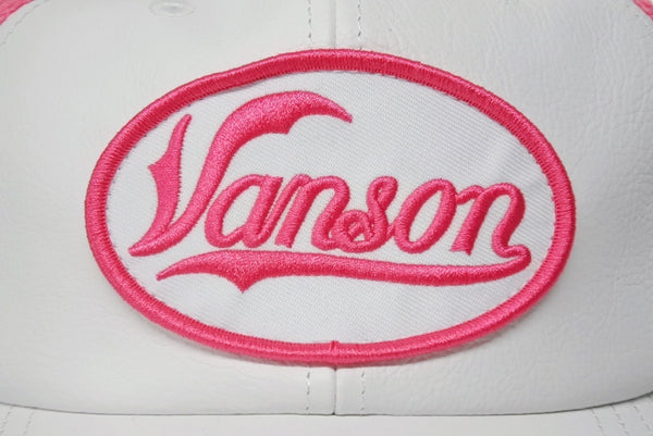 新品未使用 Supreme シュプリーム × Vanson ヴァンソン レザーキャップ ピンク ホワイト ONE SIZE 58cm H79FW25 中古 4b006375