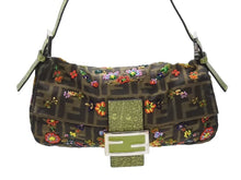 画像をギャラリービューアに読み込む, FENDI フェンディ ズッカ柄 ビーズ刺繍 マンマバケット ハンドバッグ ワンショルダーバッグ ブラウン ゴールド金具 ロゴ 美品 中古 4b006386