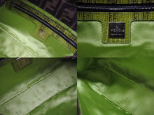 画像をギャラリービューアに読み込む, FENDI フェンディ ズッカ柄 ビーズ刺繍 マンマバケット ハンドバッグ ワンショルダーバッグ ブラウン ゴールド金具 ロゴ 美品 中古 4b006386