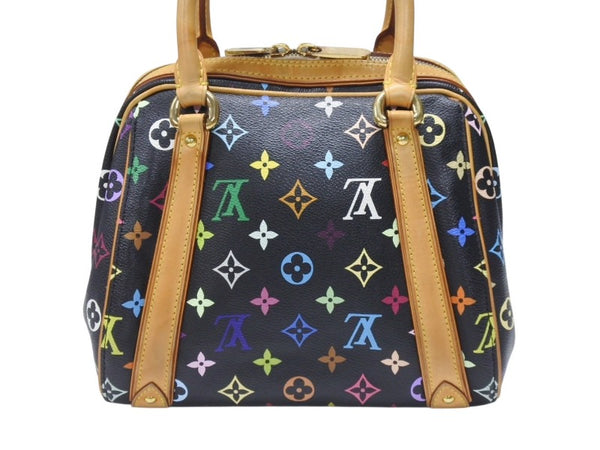 極美品 LOUIS VUITTON ルイヴィトン モノグラムマルチカラー プリシラ M40097 ハンドバッグ ノワール ブラック ゴールド金具 中古 4b006395