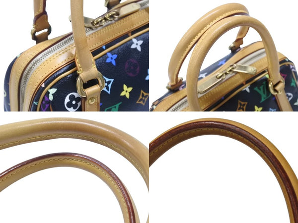 極美品 LOUIS VUITTON ルイヴィトン モノグラムマルチカラー プリシラ M40097 ハンドバッグ ノワール ブラック ゴールド金具 中古 4b006395