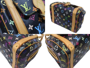 極美品 LOUIS VUITTON ルイヴィトン モノグラムマルチカラー プリシラ M40097 ハンドバッグ ノワール ブラック ゴールド金具 中古 4b006395