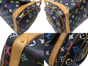 極美品 LOUIS VUITTON ルイヴィトン モノグラムマルチカラー プリシラ M40097 ハンドバッグ ノワール ブラック ゴールド金具 中古 4b006395