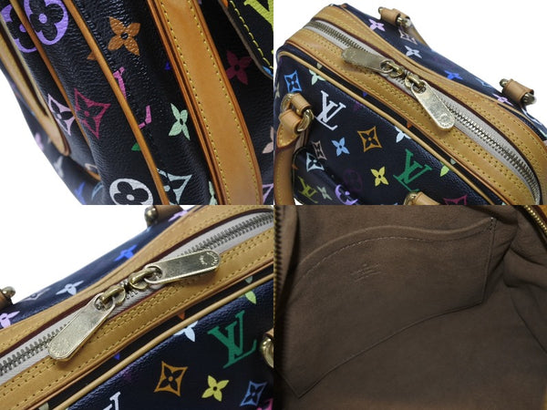 極美品 LOUIS VUITTON ルイヴィトン モノグラムマルチカラー プリシラ M40097 ハンドバッグ ノワール ブラック ゴールド金具 中古 4b006395