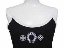 画像をギャラリービューアに読み込む, 新品未使用 CHROME HEARTS クロムハーツ HORSESHOE ホースシュー CHプラス キャミソール ブラック ホワイト サイズM 中古 4b006404