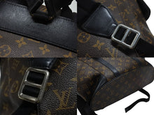 画像をギャラリービューアに読み込む, LOUIS VUITTON ルイヴィトン クリストファー MM リュック バックパック M43735 モノグラムマカサー ブラウン ブラック 美品 中古 4b006405