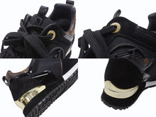 画像をギャラリービューアに読み込む, LOUIS VUITTON ルイヴィトン 1A3CVW ランアウェイ・ライン スニーカー モノグラム ブラック ブラウン サイズ35 美品 中古 4b006413