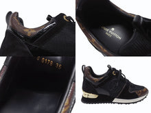 画像をギャラリービューアに読み込む, LOUIS VUITTON ルイヴィトン 1A3CVW ランアウェイ・ライン スニーカー モノグラム ブラック ブラウン サイズ35 美品 中古 4b006413