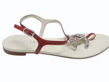 Load image into Gallery viewer, CHANEL シャネル パテント ココマーク トングサンダル パンプス パテントレザー アイボリー レッド サイズ35 1/2 美品 中古 4b006414