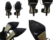 Load image into Gallery viewer, CHANEL シャネル ピンヒール ココマーク イタリア製 サテン ブラック ゴール金具 サイズ35C 美品 中古 4b006415
