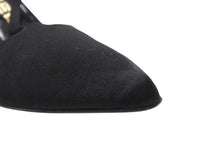 Load image into Gallery viewer, CHANEL シャネル ピンヒール ココマーク イタリア製 サテン ブラック ゴール金具 サイズ35C 美品 中古 4b006415