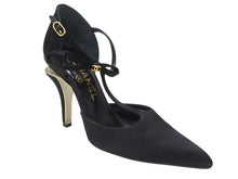 Load image into Gallery viewer, CHANEL シャネル ピンヒール ココマーク イタリア製 サテン ブラック ゴール金具 サイズ35C 美品 中古 4b006415