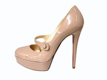 画像をギャラリービューアに読み込む, Christian Louboutin クリスチャンルブタン パンプス Mary Jane Patent Platforms ベージュ レッド 35.5 美品 中古 4b006417