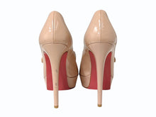 画像をギャラリービューアに読み込む, Christian Louboutin クリスチャンルブタン パンプス Mary Jane Patent Platforms ベージュ レッド 35.5 美品 中古 4b006417