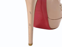 画像をギャラリービューアに読み込む, Christian Louboutin クリスチャンルブタン パンプス Mary Jane Patent Platforms ベージュ レッド 35.5 美品 中古 4b006417