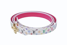 画像をギャラリービューアに読み込む, 新品未使用 LOUIS VUITTON ルイヴィトン × 村上隆 モノグラムマルチカラー ベルト ミニフラワーグラム 15MM リバーシブル M8992U ホワイト サイズ90 中古 4b006423