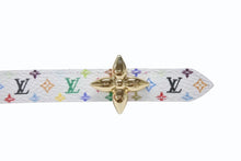 画像をギャラリービューアに読み込む, 新品未使用 LOUIS VUITTON ルイヴィトン × 村上隆 モノグラムマルチカラー ベルト ミニフラワーグラム 15MM リバーシブル M8992U ホワイト サイズ90 中古 4b006423