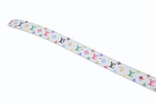画像をギャラリービューアに読み込む, 新品未使用 LOUIS VUITTON ルイヴィトン × 村上隆 モノグラムマルチカラー ベルト ミニフラワーグラム 15MM リバーシブル M8992U ホワイト サイズ90 中古 4b006423