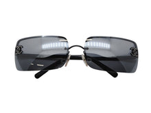 画像をギャラリービューアに読み込む, 極美品 CHANEL シャネル リムレス サングラス ラインストーン ココマーク 4104-B イタリア製 メタル ブラック サイズ62□15 120 中古 4b006424