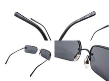 画像をギャラリービューアに読み込む, 極美品 CHANEL シャネル リムレス サングラス ラインストーン ココマーク 4104-B イタリア製 メタル ブラック サイズ62□15 120 中古 4b006424