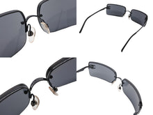 画像をギャラリービューアに読み込む, 極美品 CHANEL シャネル リムレス サングラス ラインストーン ココマーク 4104-B イタリア製 メタル ブラック サイズ62□15 120 中古 4b006424