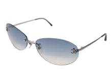 画像をギャラリービューアに読み込む, 極美品 CHANEL シャネル ココマーク リムレス サングラス 4013 グラデーションブルー シルバー金具 サイズ59◻︎16 130 中古 4b006425