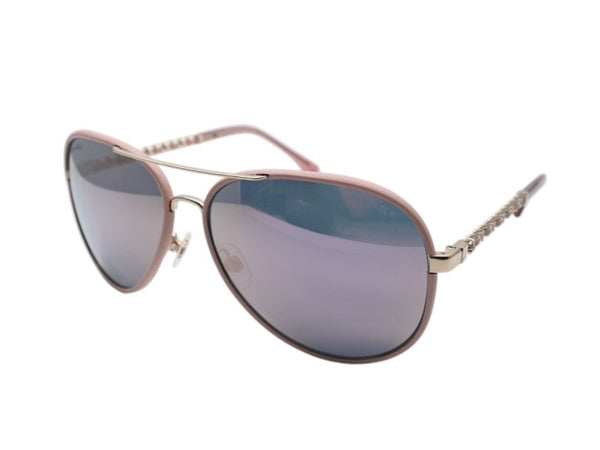 極美品 CHANEL シャネル ティアドロップ サングラス 4219-Q c.395/5R サイズ59□14 140 ココマーク チェーンテンプル ミラーレンズ 中古 4b006430