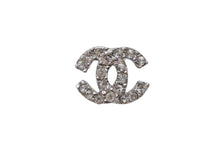 Load image into Gallery viewer, 極美品 CHANEL シャネル Coco Mark ココマーク ラインストーン ピアス 03A 刻印 1.7g シルバーカラー 中古 4b006431