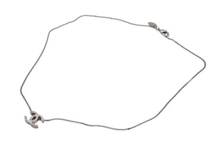 CHANEL Cocomark double-sided rhinestone necklace Weight approx. 3.7g 10A stamp Total length approx. 44cm Silver Metal Good Condition Used 4b006432