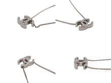 画像をギャラリービューアに読み込む, CHANEL シャネル ココマーク 両面ラインストーン ネックレス 重量約3.7g 10A刻印 全長約44cm シルバー メタル 美品 中古 4b006432